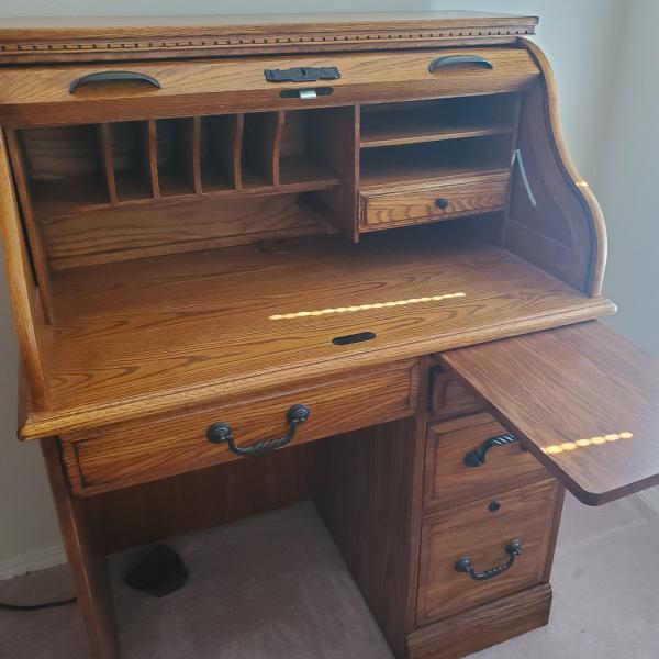 Photo of Roll Top Desk and Chair