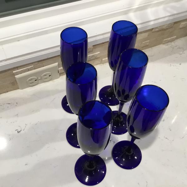 Photo of 6 Cobalt Blue Antique Glasses