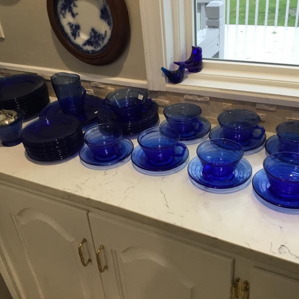 Photo of 146 Pieces of Cobalt Blue Antique (10 place setting)