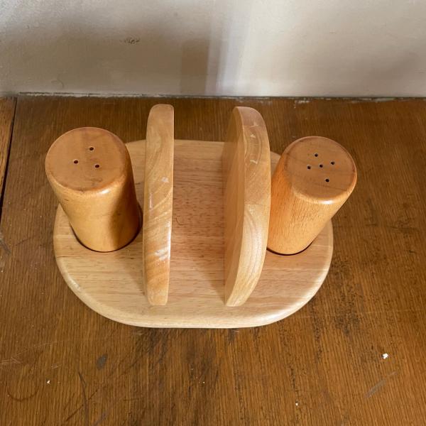 Photo of Napkin holder with salt and pepper shakers 