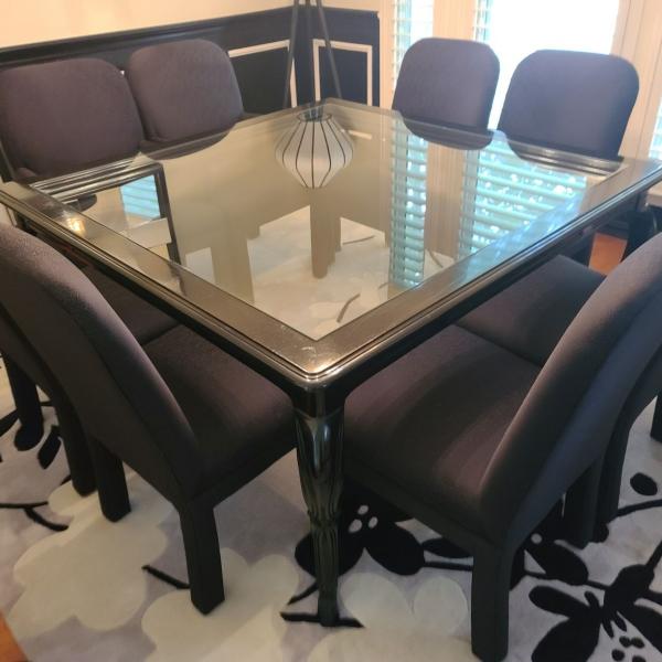 Photo of Square Glossy Ebony Dining Room Table