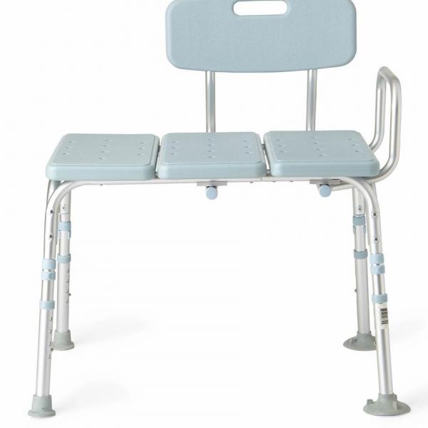 Photo of Medline Tub Transfer Bench With Back, Microban Antimicrobial Protection