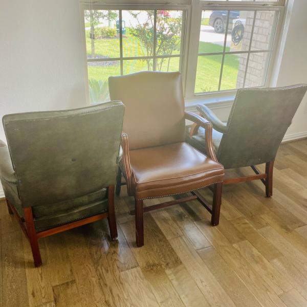 Photo of 3 Leather Chairs 