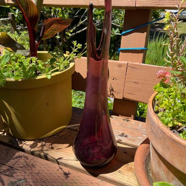 Photo of Natural purple class art glass vase