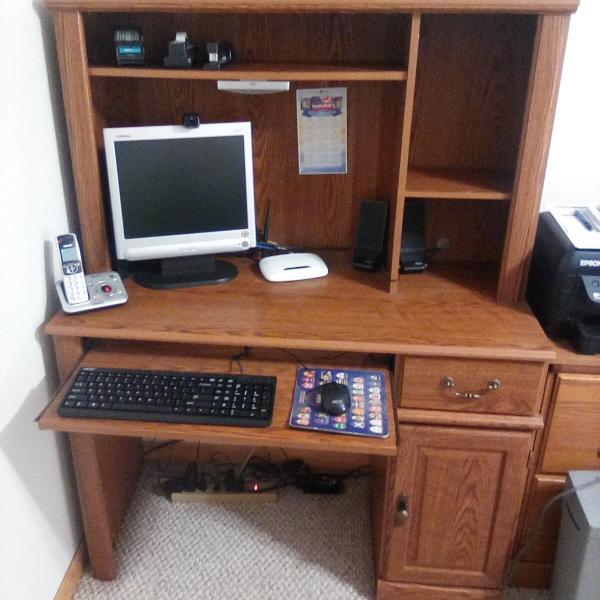 Photo of Computer desk with hutch