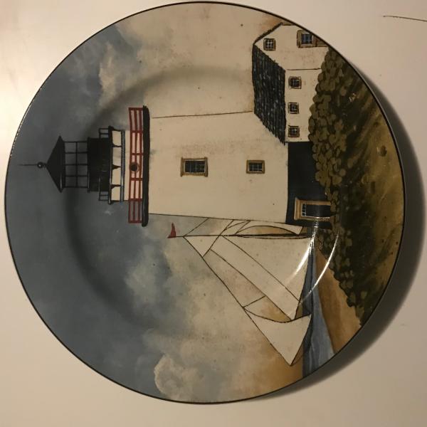 Photo of Two Hand Painted Lighthouse Plates 