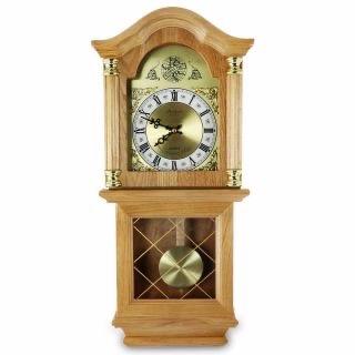 Photo of Bedford Clock Collection Classic 26 Inch Wall Clock in Golden Oak Finish