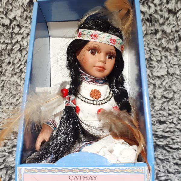 Photo of Vintage Cathay Collection Limited Edition Porcelain Native American/Indian Doll