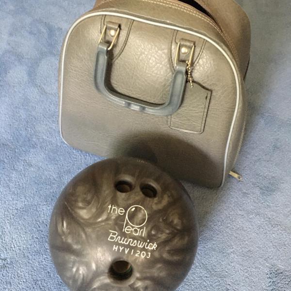 Photo of Bowling ball and carrying bag