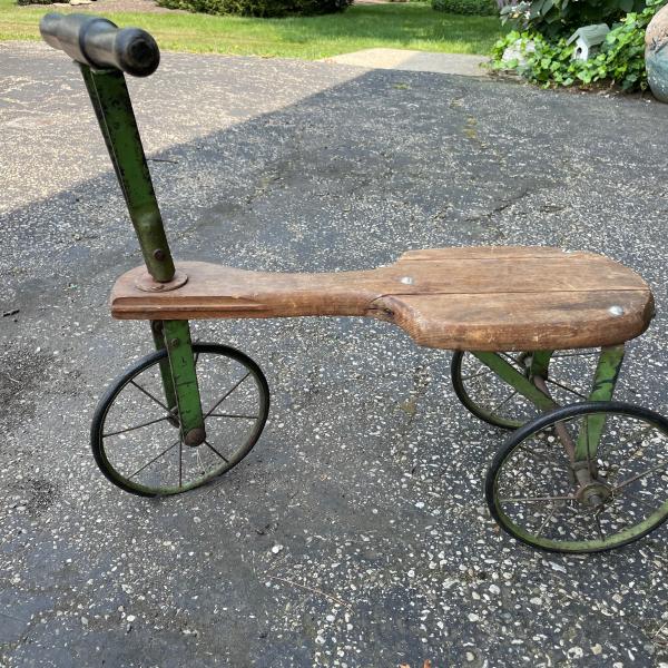 Photo of antique child tricycle