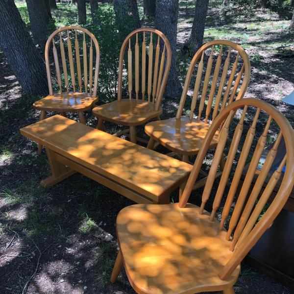 Photo of 4 chairs with bench 
