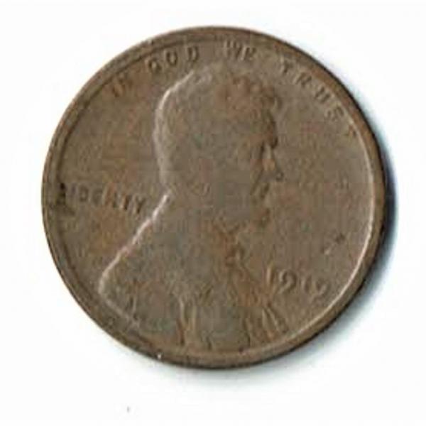 Photo of Rare! 1919 Lincoln Wheat Penny - No Mint Mark