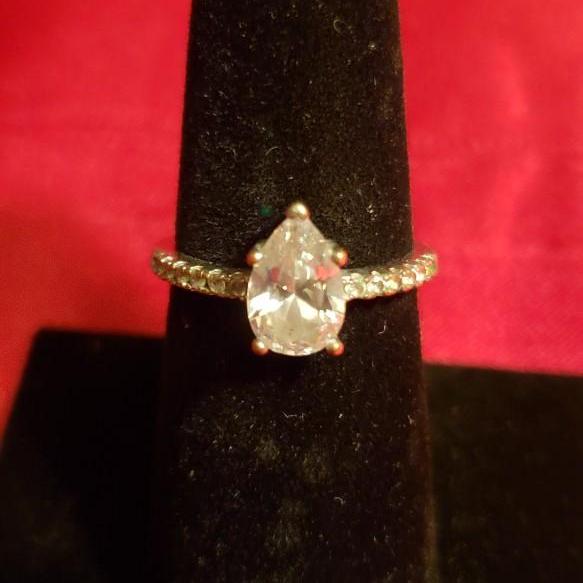 Photo of Sterling silver white sapphire ring size 7 