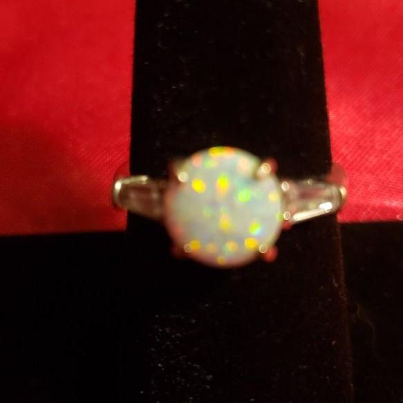 Photo of Sterling silver natural opal ring size 7 