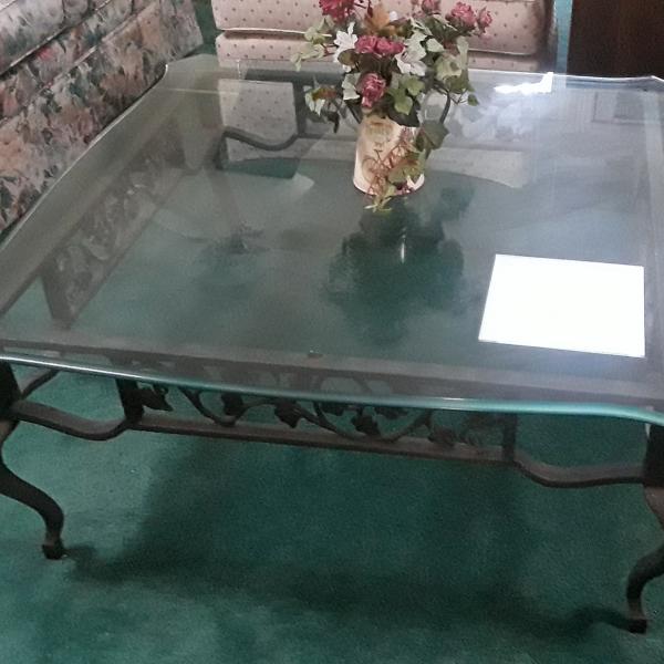 Photo of Pennsylvania House Glass and Metal Coffee Table