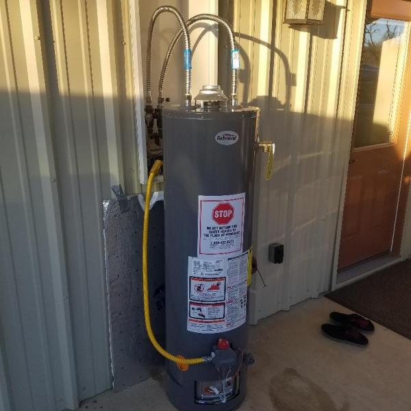 Photo of  29 gal.  propane water heater with insulation blanket---almost new