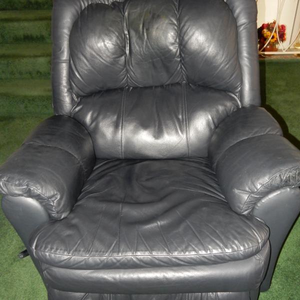 Lane Furniture TopGrain Leather Rocker Recliner in Indigo Blue snaplist
