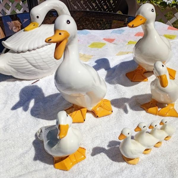 Photo of CERAMIC DUCK & DUCKLINGS FAMILY with a Swan Tureen