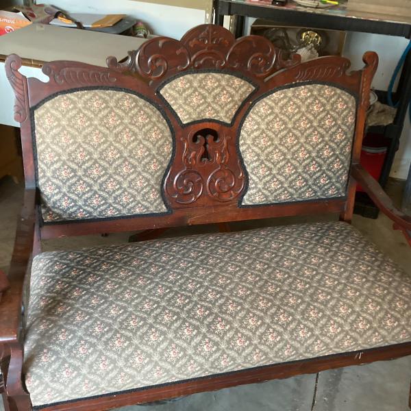 Photo of Vintage Settee Matching Couch & LoveSeat