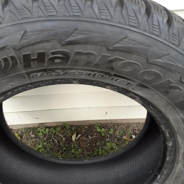 Photo of Snow tires.        contact mikesicko@aol.com