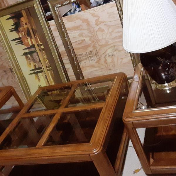 Photo of Coffee Table, Two End Tables & Two Lamps