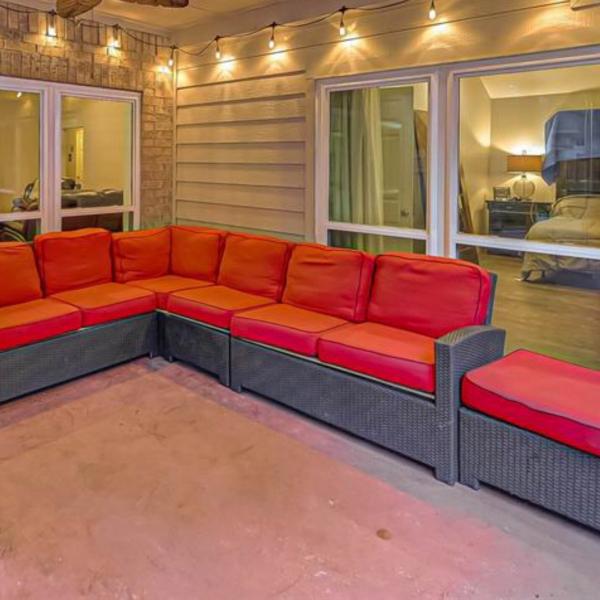 Photo of Patio Sectional ( Red / Dark Brown)