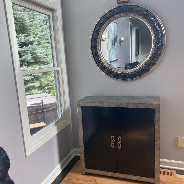 Photo of  Black and Grey mirror and cabinet 