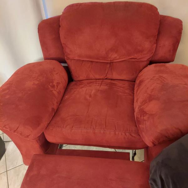 Photo of Comfy wine colored recliner 