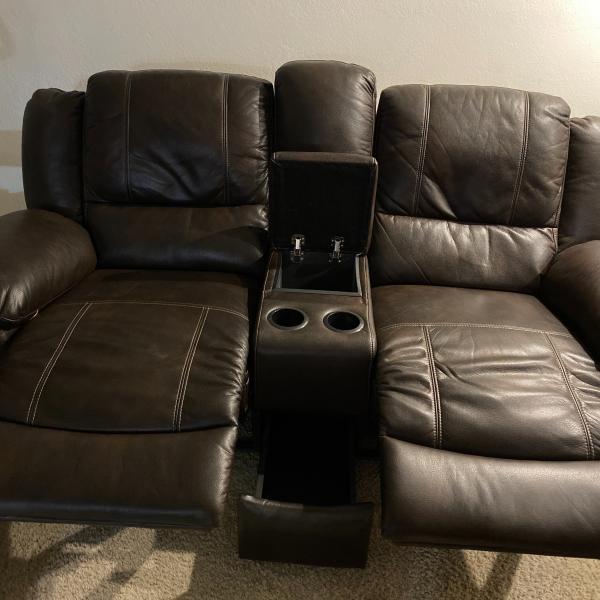 Photo of Two piece sofa/love seat with recliners