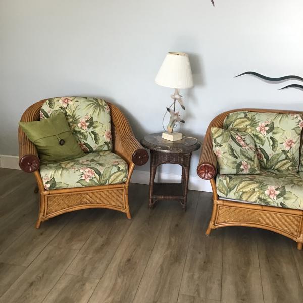 Photo of Coastal chair and loveseat