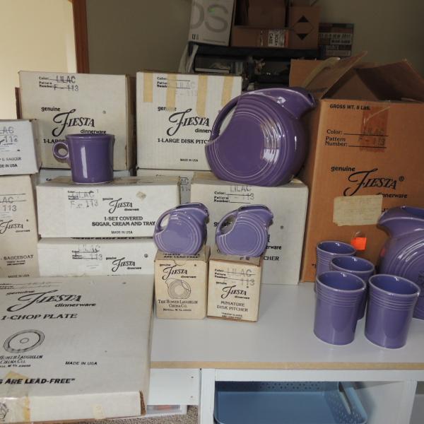 Photo of Vintage Fiesta Lilac Post-86  New In Boxes!  Never Used!   16 Pieces!! 