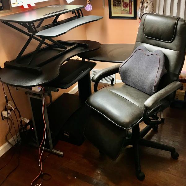 Photo of Desk, Stand & Chair w/ keyboard pad & foot rest included