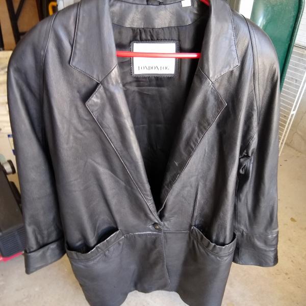 Photo of Black leather coat