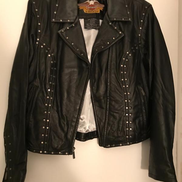 Photo of Women’s M Harley Black Leather Motorcycle Jacket