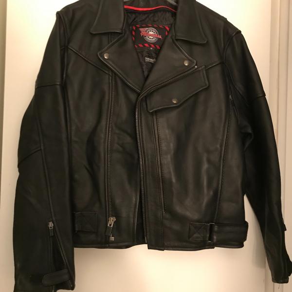 Photo of Men’s Black LeatherMotorcycle  Jacket Medium 