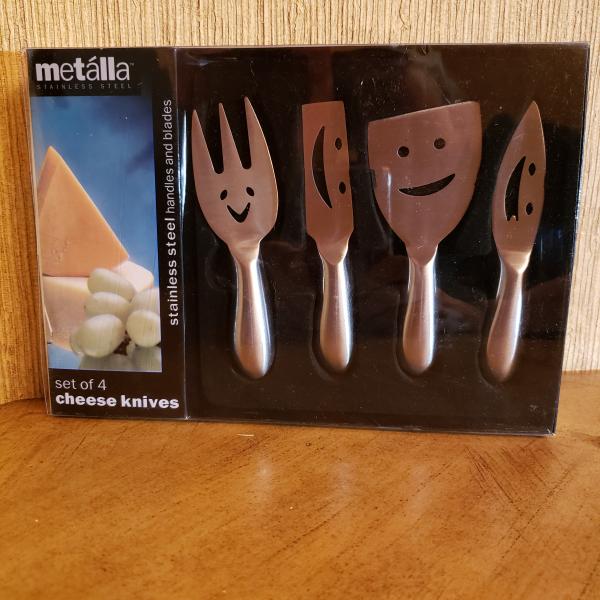 Photo of NEW Metalla Stainless Steel Smiley Face Cheese Knives