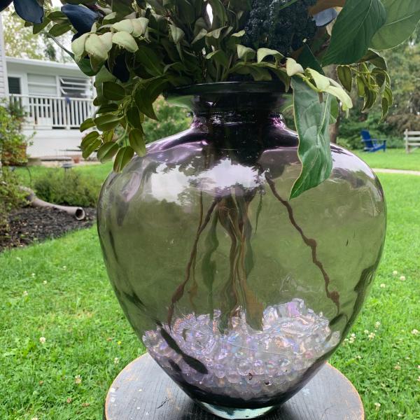 Photo of Large accent glass vase flowers ! 