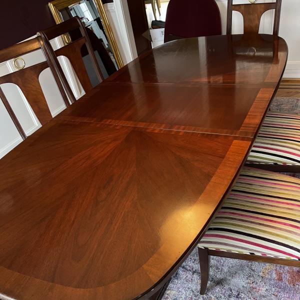 Photo of Lineage line mahogany dining room set 