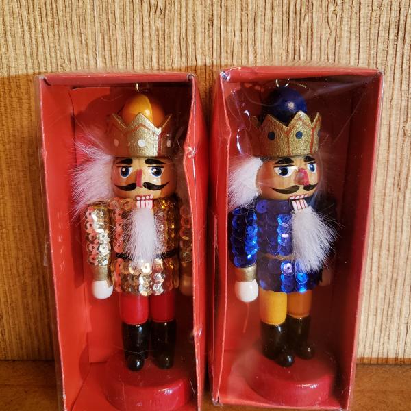 Photo of These are a Beautiful (Pair) of Wood Christmas Tree Nutcracker Ornaments