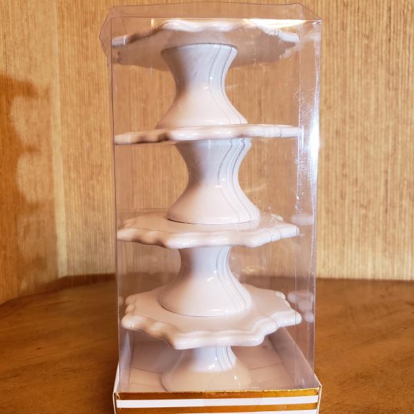 Photo of 😊 SOLD  Cup Cake Pedistal Plates, Set of 4 individual pedistals 