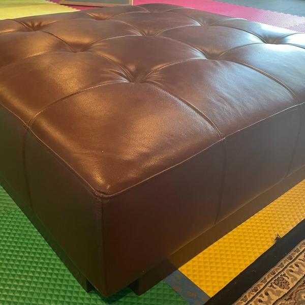 Photo of Brown Leather Ottoman