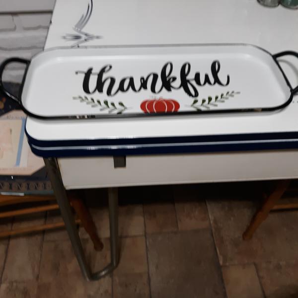 Photo of Thankful Enamelware Tray