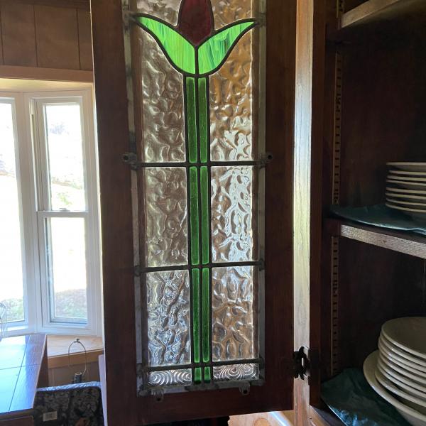 Photo of Handmade Hutch With Stained Glass Doors