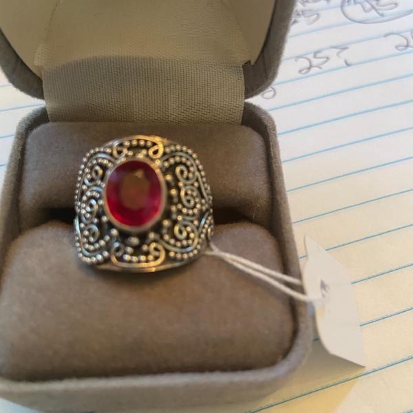 Photo of Burmese Ruby Ring on Sterling Silver Art