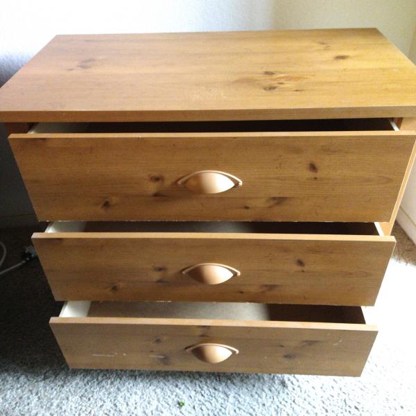 Photo of 3-Drawer Solid Cherry Nightstand 24" tall x 28.5" wide x 16" deep