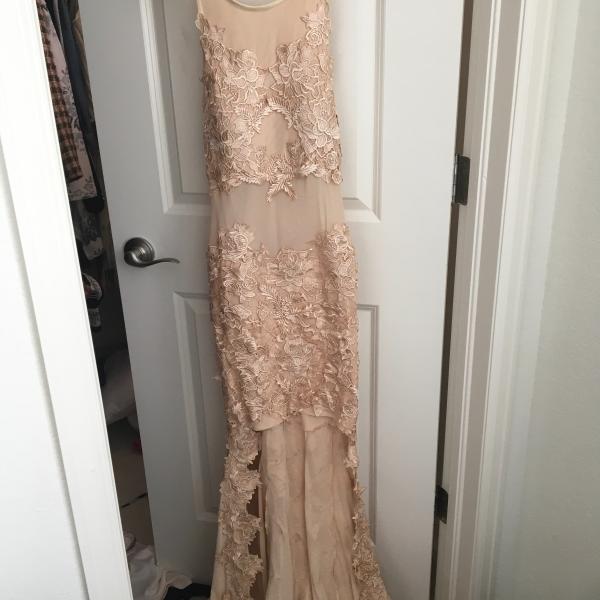 Photo of Champagne lace gown sz small 