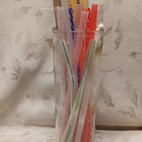 Photo of Glass Jar w straws