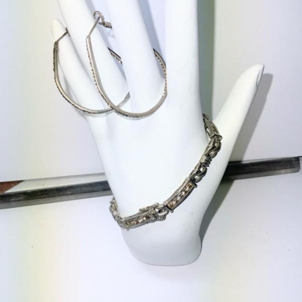 Photo of Silver Bracelet with Loop Earrings