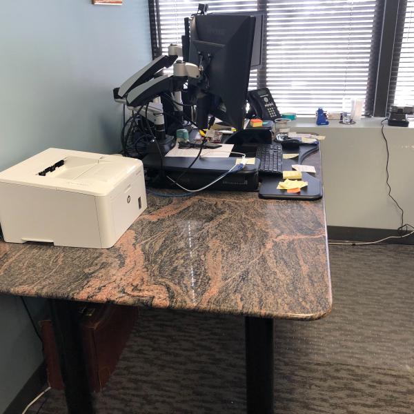 Photo of Marble slab desk / removable slab from the legs 