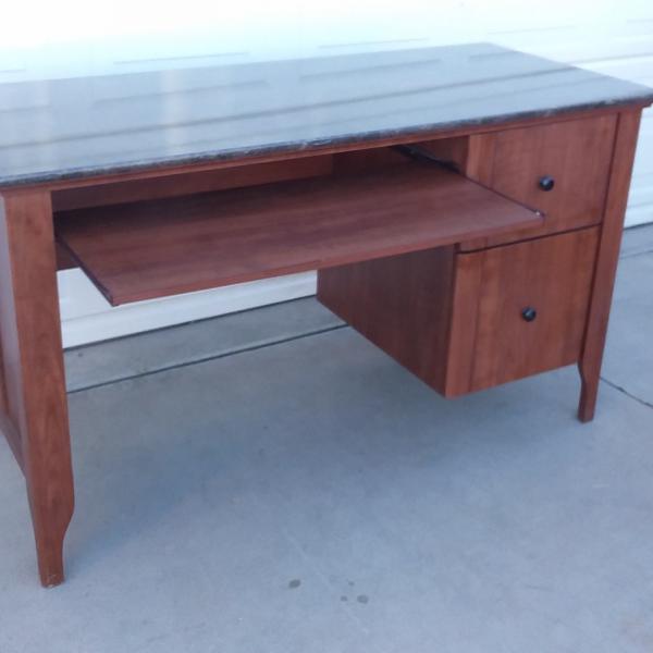 Photo of SLEEK DESK WITH FAUX GRANITE TOP FINISH